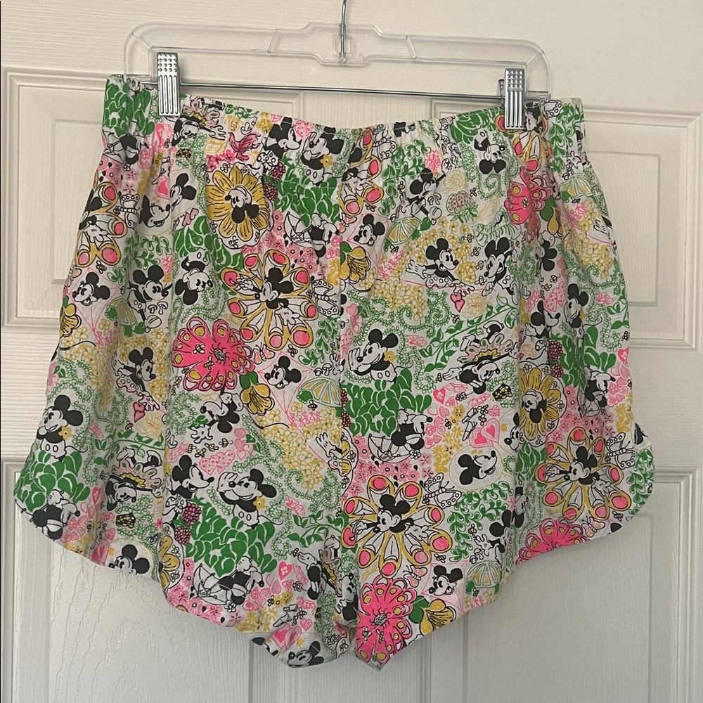 Disney Lilly Pulitzer Elodey Floral Linen High-Waist Shorts XL - Picture 4 of 7